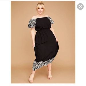 Lane Bryant Black Floral Embroidered Maxi Dress